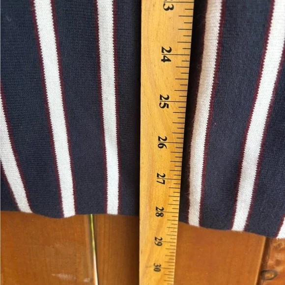 Jack & Jones Men’s Navy White Red Striped Jorsteve Knit Crewneck Sweater Size Lg - Picture 7 of 10